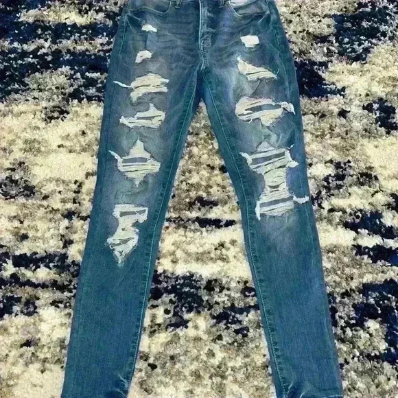 SO high rise denim distressed jeggings - Picture 1 of 3